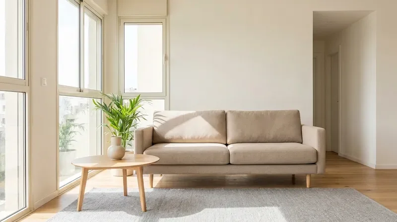 סלון מודרני בתל אביב עם ספה עכשווית